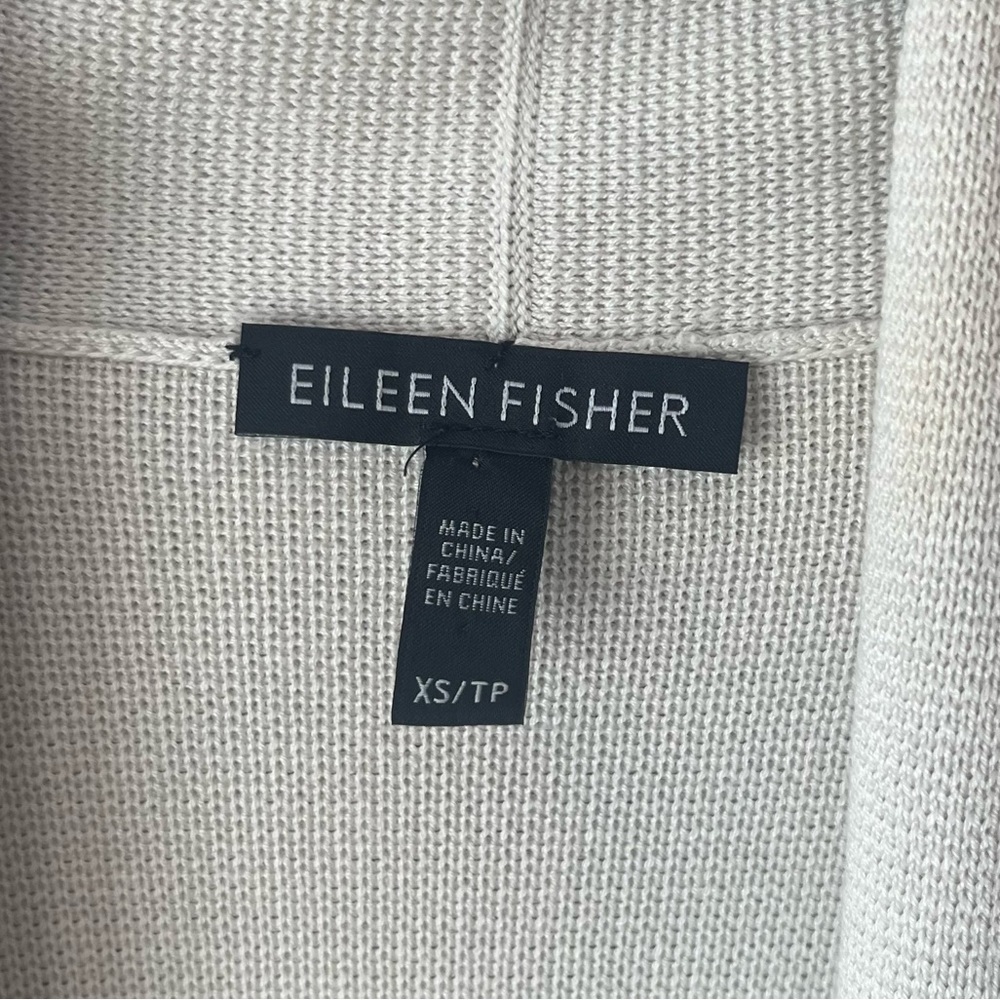 Eileen Fisher Silk and Cotton Interlock Long Cardigan - Picture 6 of 7